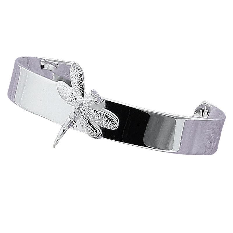 925 Sterling Silver Simple Fashion Dragonfly Bracelet Birthday Party Anniversary Gift Daily Wear серебряный
