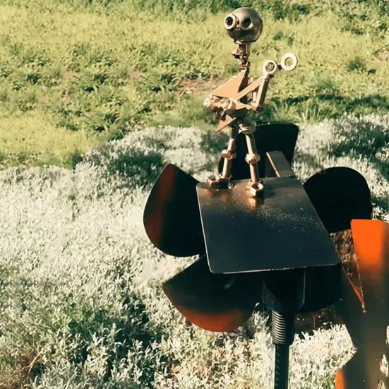 Hagegitarist Vindmølle Metall Håndlaget Rockegitarist Skulptur Musikkmann Vindspinner for Musikkelskere Gave Gårdsplass Plendekor