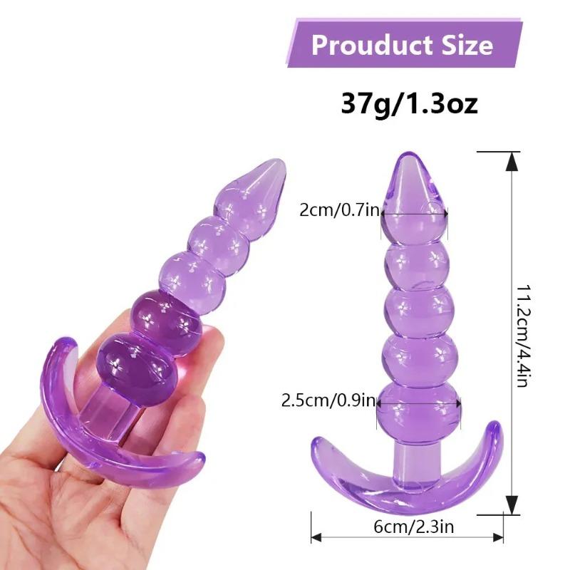 Soft Silicone Anal Plugs & Beads Set – Prostate Massager & Dildo Butt Plug for Men & Women (Unisex Adult Toy)