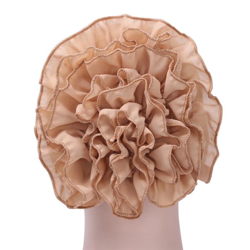 Women Flower Stretchy Turban Head Wrap Band Chemo Bandana Hijab Pleated Indian