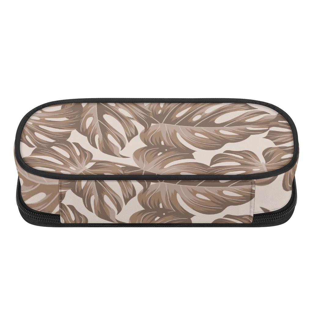Pencil Pouch Printed 300D Polyester Easy Open Zipper with Spacious Main Pocket Mesh Layer and Pen Slot Divider for Everyday Study