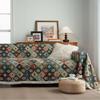 Sofa Towel Anti-cat Scratch Jacquard Rhombus Colored Green Retro Festive Holiday Thick Sofa Cover Blanket