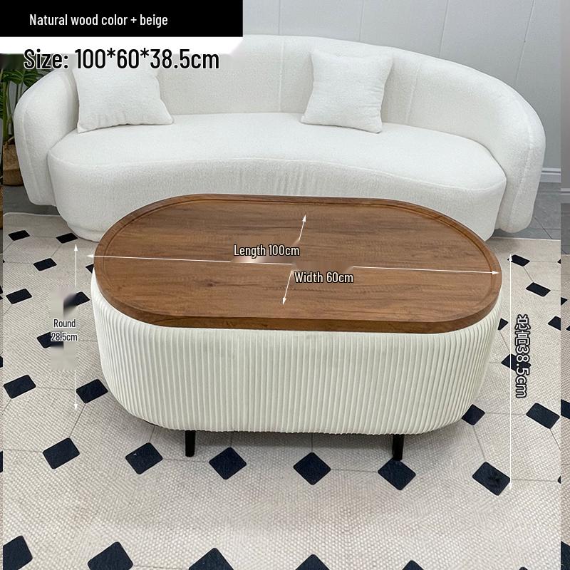 Stylish Compact Storage Combo: Round Coffee Table & Sofa Side Table Set
