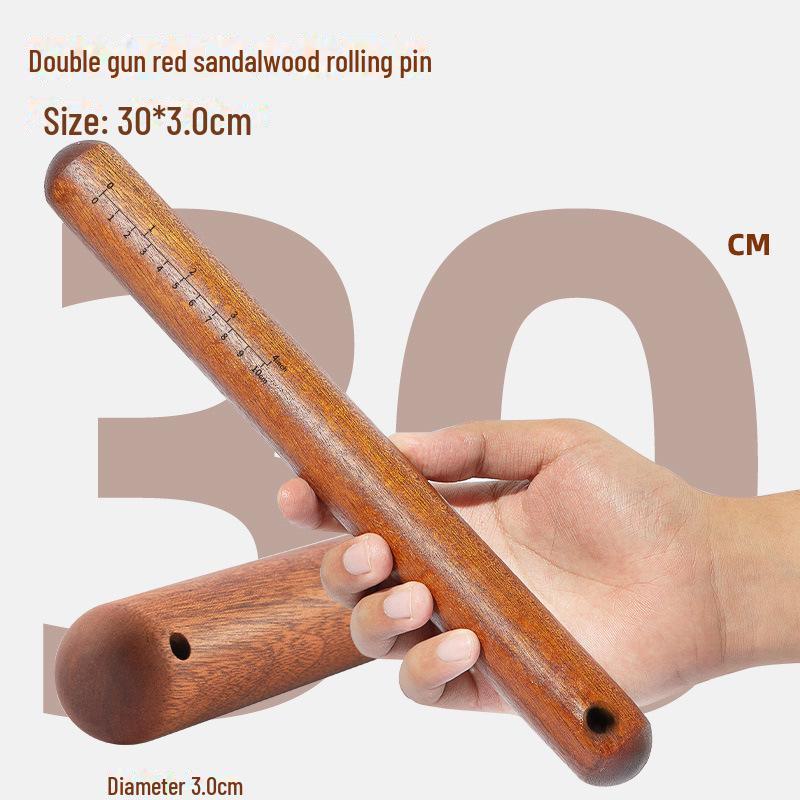 Double Gun Red Sandalwood Non-Stick Rolling Pin for Noodles & Dumplings