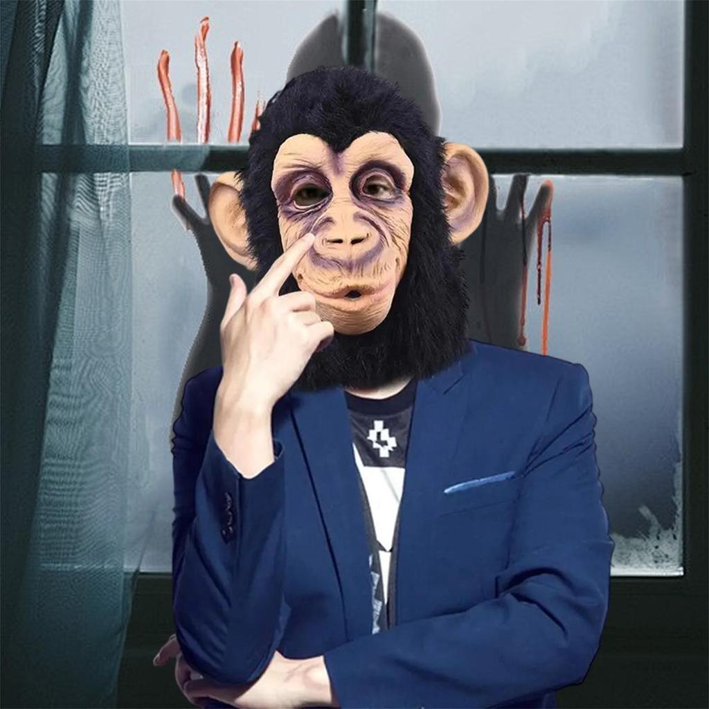 Gorilla Kostüm Hut Realistisches Tierkopfstück für Halloween Kostümparty und Cosplay Party Spaß mit Freunden