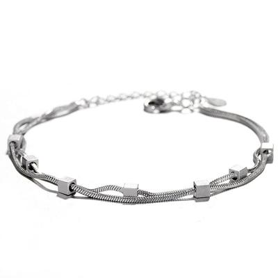 925 Sterling Silver Link Chain Charm bransoletki i bransoletka regulowane bransoletki dla kobiet biżuteria ślubna Sl359