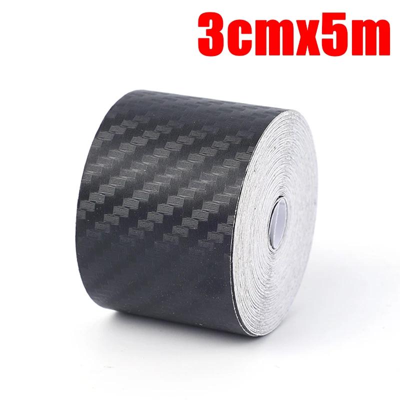 3D Carbon Fiber Sticker Paste Car Threshold Protective Film Anti Scratch Waterproof Matte Black Nano Sticker Tape for Car Body