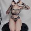 Sexy spodní prádlo Žhavé erotické punčochy Babydoll Cosplay Kostýmy Dívčí Anime Spodní prádlo Set Hollow Out Síťované Top Šortky s nízkým pasem