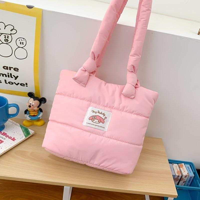 Cute Cartoon Rabbit Down Cloth Handbag Girls Large Capacity New High Value Commuter Shoulder Bag