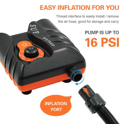 16PSI Electric Inflation Air Pump with 6PCS Nozzles for Inflatable SUP and Boat