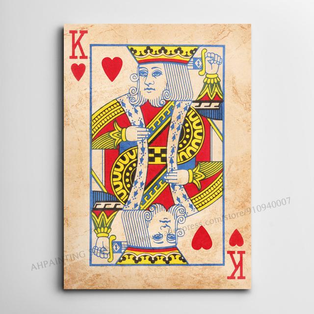 Ace Of Spade Card Poker Poster Jack Queen And King Playing Cards Art Canvas Painting Print Picture For Living Room Home Decor