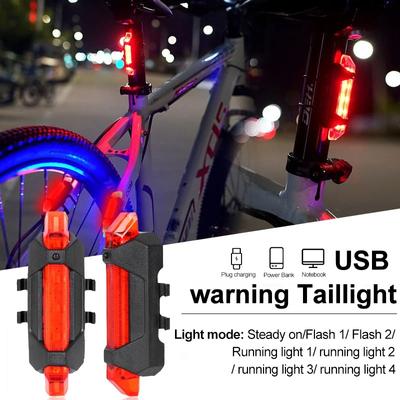 USB Bicycle Light Rechargeable Charging Warning Lamp Road Bike Taillights Mountain Bike Night Riding Safety Equipment Taillights