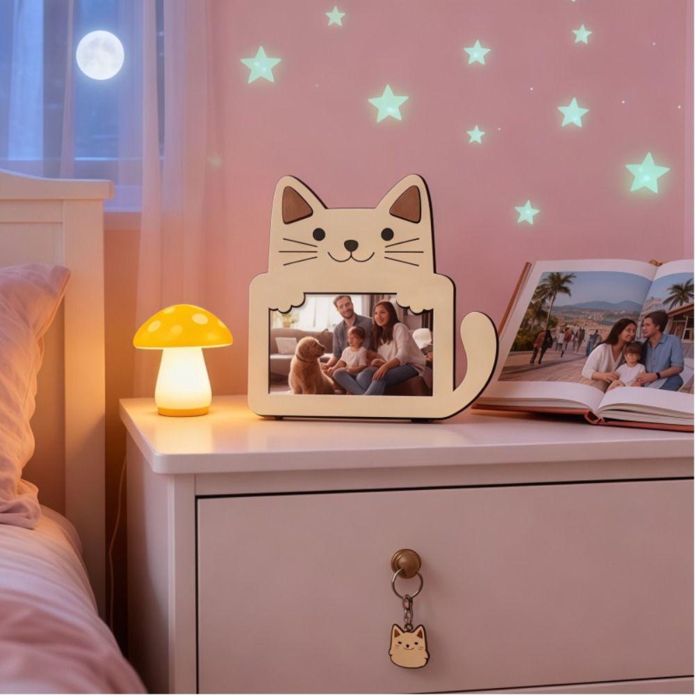 Smooth Animal Shape Picture Frame Cartoon Photo Display Rack Durable Wood Photo Frame for Desktop