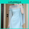 Abito Elegante Francese in Chiffon Spliced con Cintura per Eventi Formali