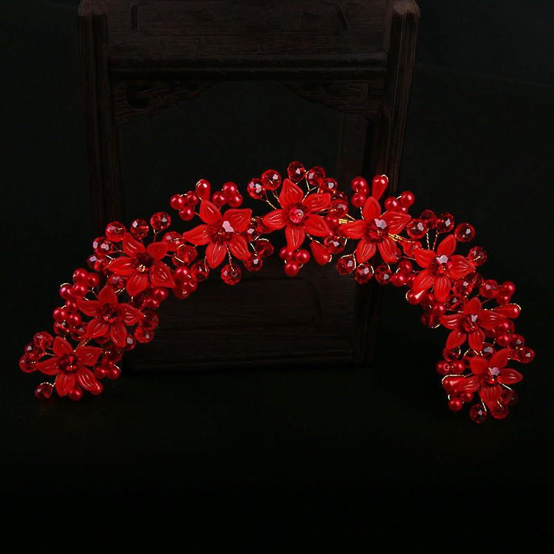 

Korean Faux Pearl Floral Headband - Elegant Wedding Bride Hair Accessory