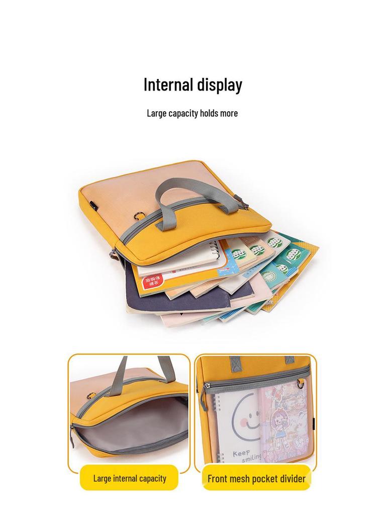 Middle School Student Zipper File Organizer - Large Capacity Bag for Books and Subject Sorting