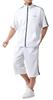 Soleildor Jersey Set with Side Logo Short Perfect for and Size L Men's Tape, Quick-Drying, Sleeves, Sports, Training, Loungewear, White,