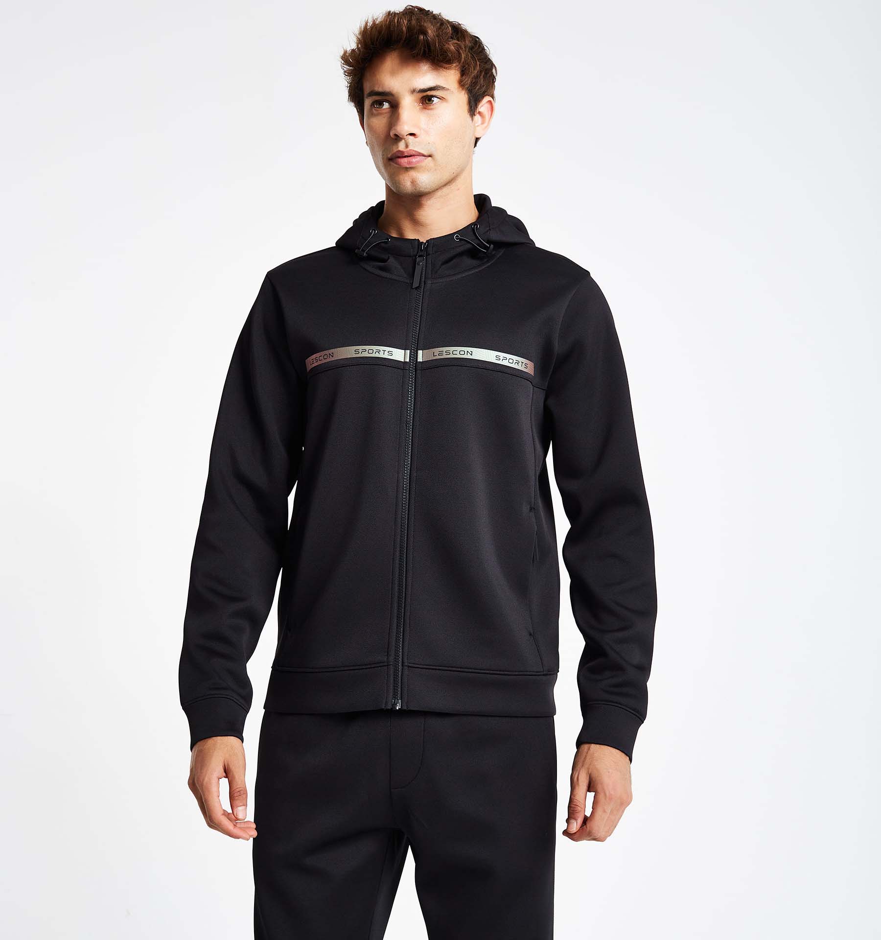 

Men s Zippered Hooded Sweatshirt 24N-1128 XL чорний