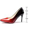 Pointed High Heel Stiletto Women's Shoes Sexy Patent Leather Gradient Color Single Shoes