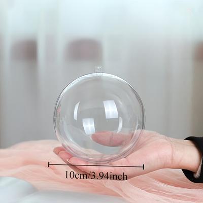 20pc 4-Inch Large Clear Fillable Christmas Balls Shatterproof Decorative Ornaments DIY Crafts Wedding Parties Holiday Home Decor
