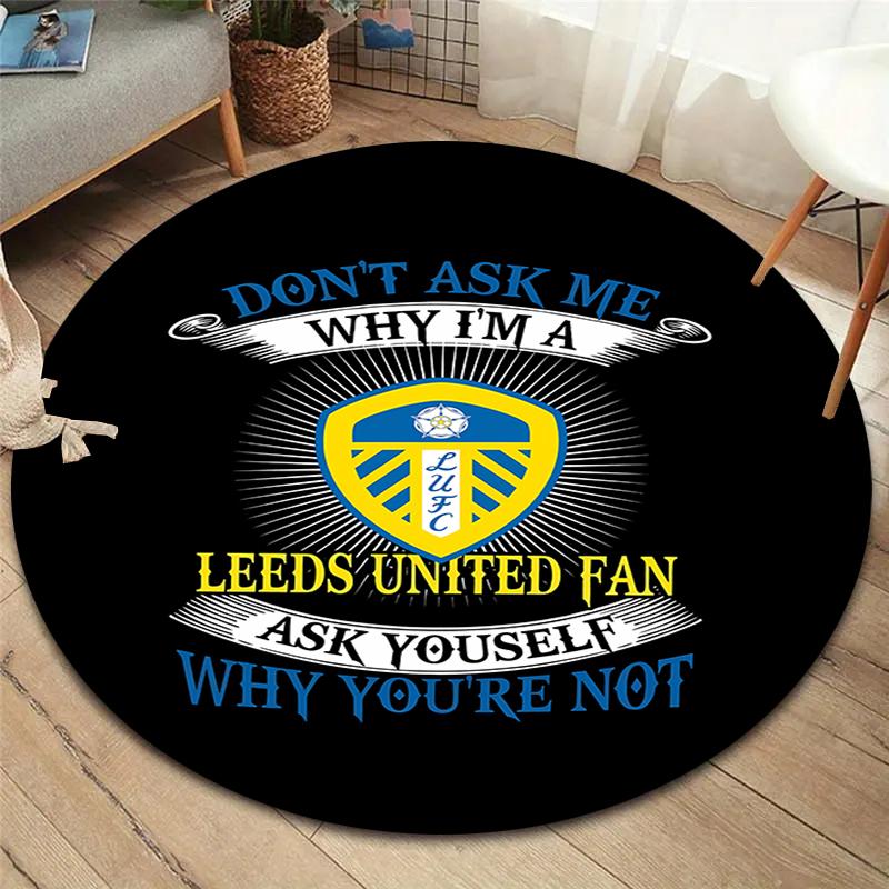 

Leeds United Football Club Round Area Rug,Carpet Rug for Living Room Bedroom Sofa Playroom Decor,Non-slip Floor Mat 80cmx80cm