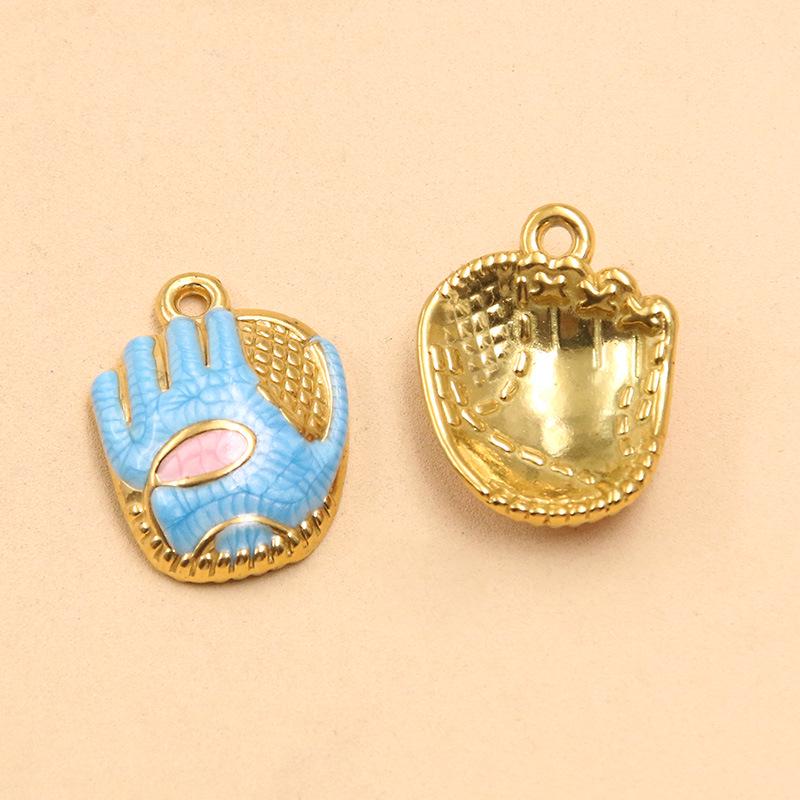 

2-Color Stainless Steel Sports Series 16x22mm Drip Oil Boxing/Tennis Glove Pendant for DIY Jewelry 1 piece синий