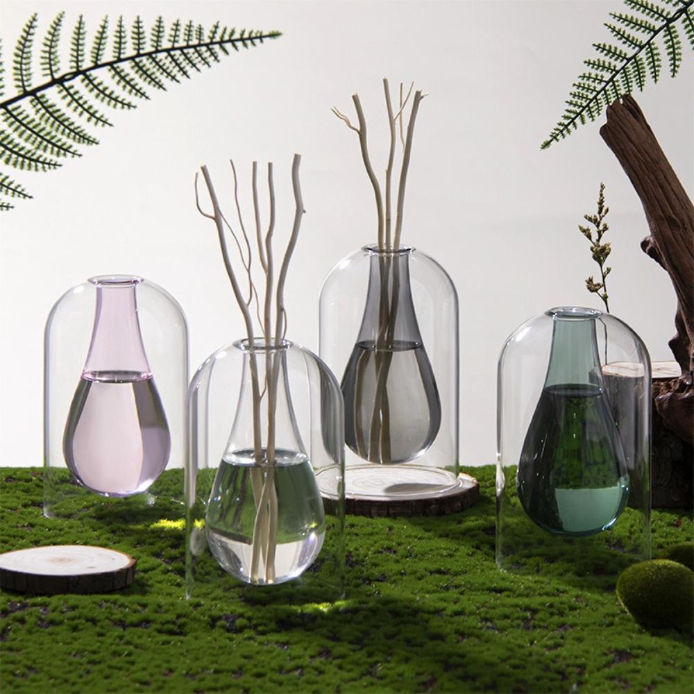Minimalist Double Layer Glass Aromatherapy Bottle Refillable Reed Diffuser Bottle for Home Decoration Home Bathroom Gifts