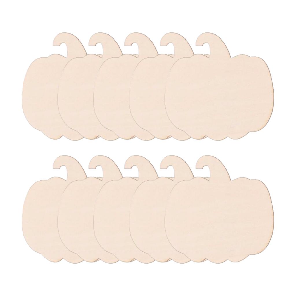 Set of 10 Paintable Wood Pumpkin Shape Pendant Hanging Plaque for Harvest Season Celebration Thanksgiving Accessories