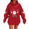 Women's Fashionable Casual Long-Sleeved Christmas Holiday Party Printed Hooded Sweatshirt