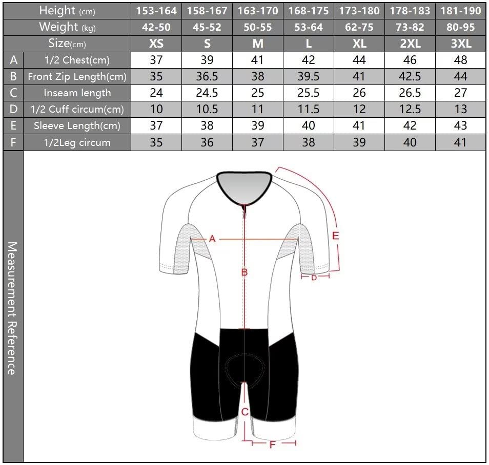 Tuta da Ciclismo Skinsuit Chrono Suit Manica Corta Uomo HVP-025, Rossa, 3XL