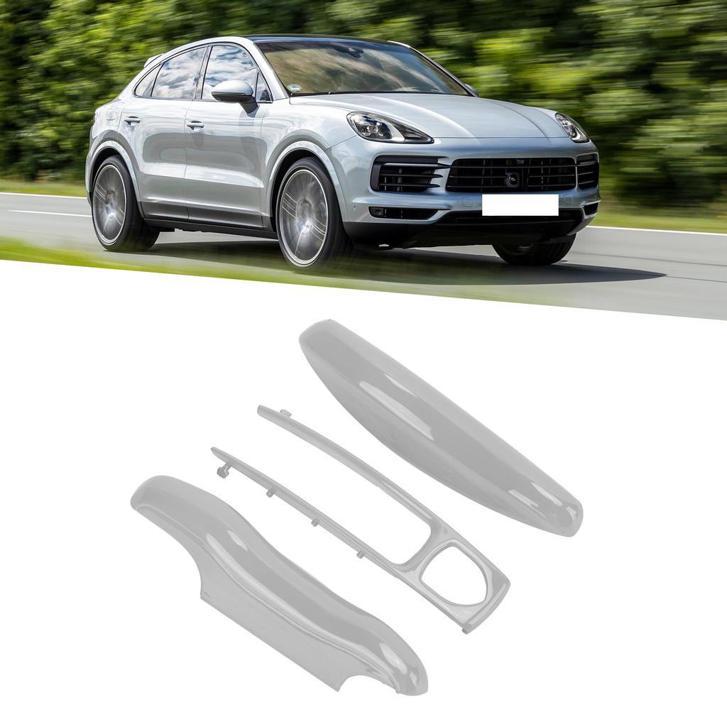 Car Remote Control Key Protective Cover 3 Parts Replacement for Cayenne Panamera 911 TaycanGrey