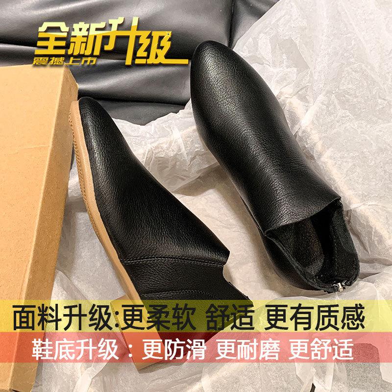 

Pointed boots women s 2025 new autumn soft leather French nude boots, thick heels and soft-soled Martin boots, spring and autumn single boots 35