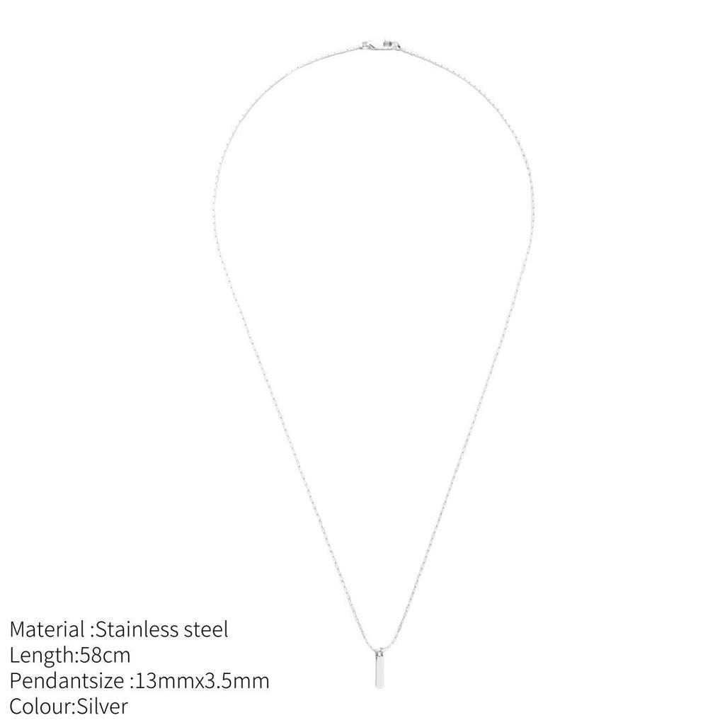 Minimalist Cross-Border Brick Necklace - Hip-Hop Clavicle Chain, Light Luxury Sweater Accessory