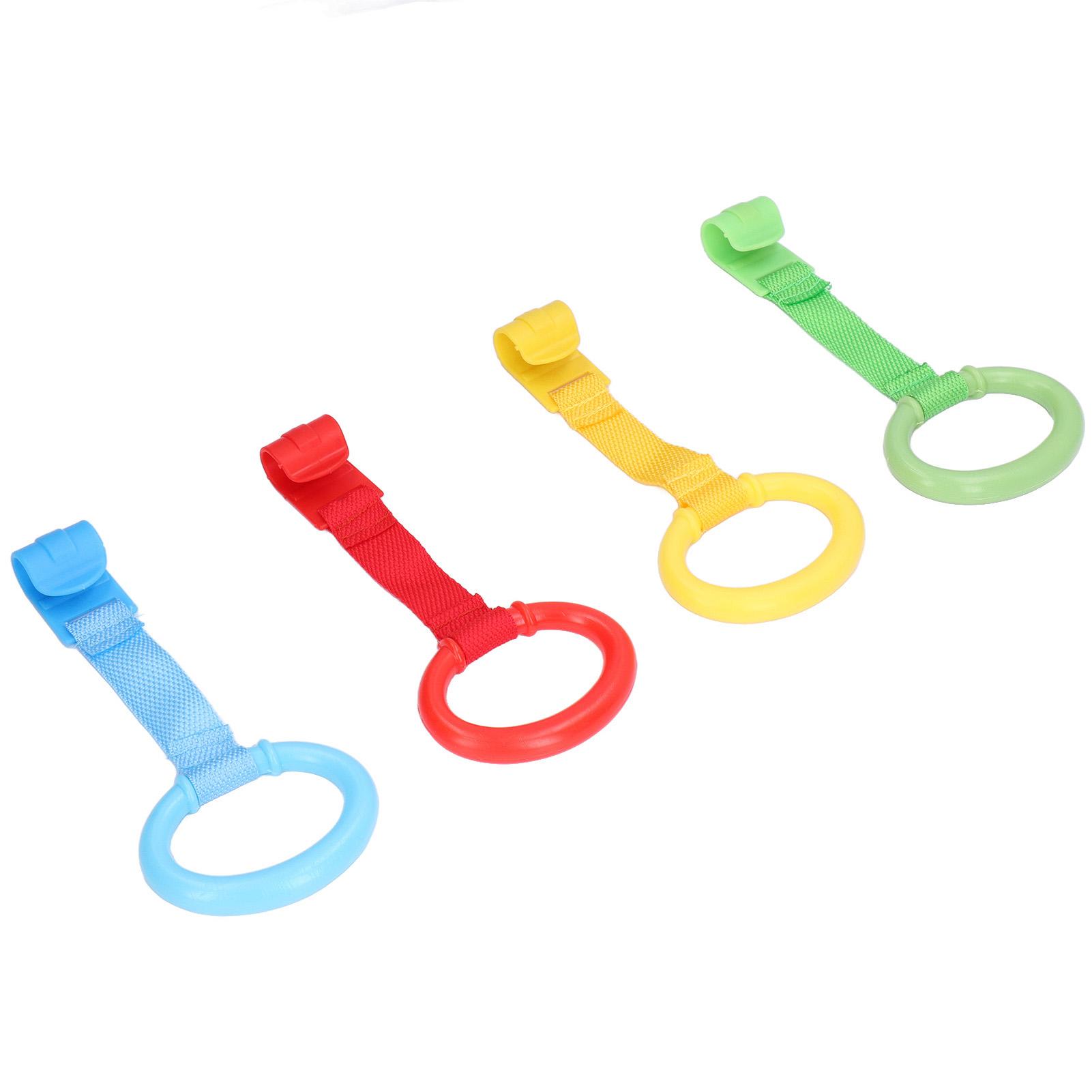 

4pcs Baby Pull Up Rings Plastic Material Ergonomic Design Safe Practical Different Colors Walking Assistant for Toddler