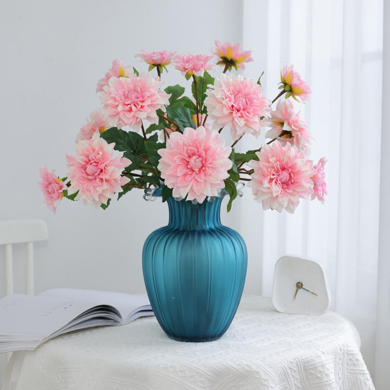 Artificial Wet Feeling Single Dahlia Artificial Flower Home Living Room Decoration Valentine'S Day Wedding Party Decoration