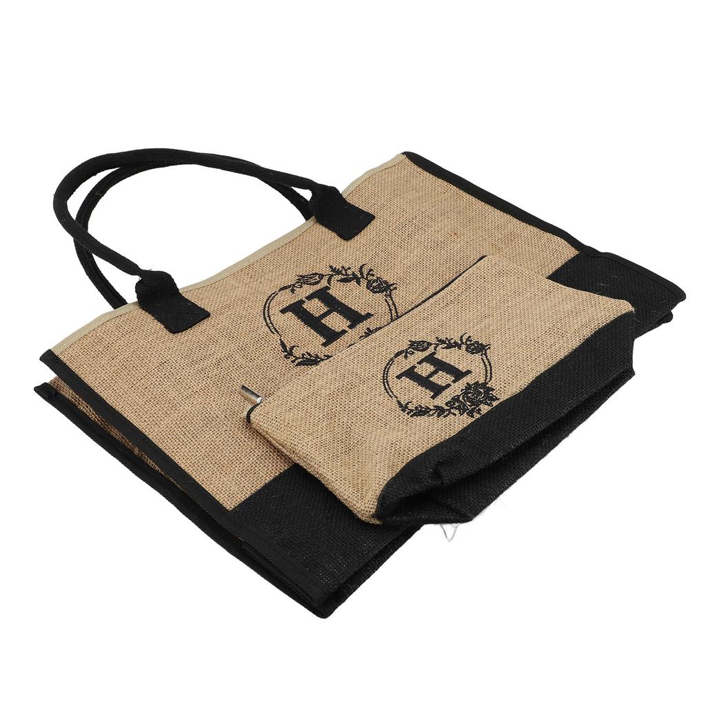 Tote Bag Letter Print Large Capacity Single Shoulder Shopping Handbag Beach Bag for Mom Sister