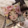 Fashion Floral Woman Portrait Lucky Dragon Pillow Cover Sofa Cushion Cover Home Room Decoration Children Gift
