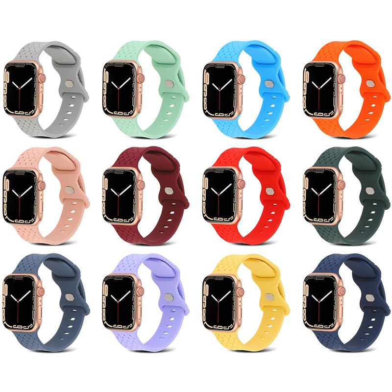 Silicone Braided Strap For Apple Watch Band 49mm 44mm 45mm 42mm iWatch 40mm 38mm 41mm Correa Watchband Bracelet Apple Watch Serie 7 3 5 6 Se 2