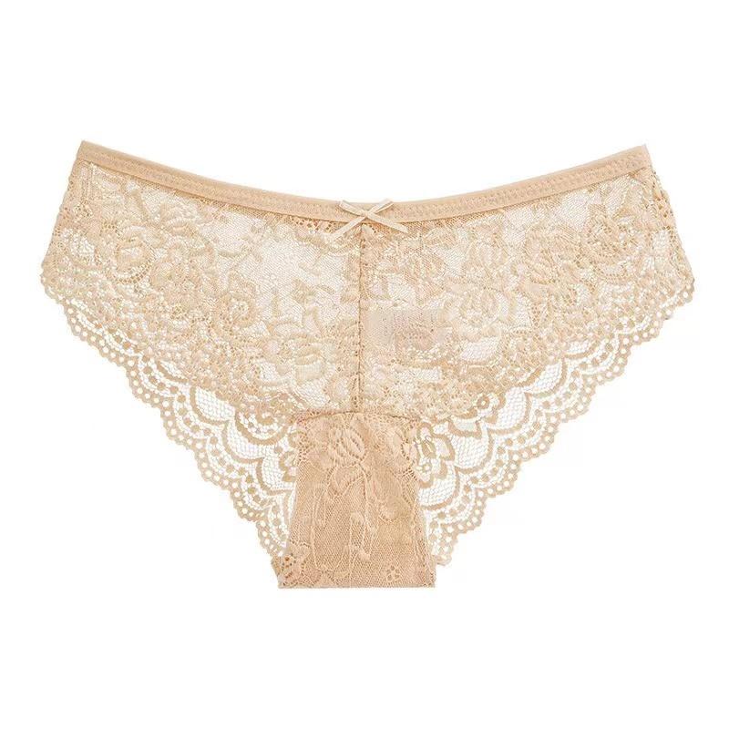 1 Pc/ Lot ! Lace Panties Underwear for Women Sexy Lingerie Transparent Hollow Out Briefs Solid Color Ladies Underpants S-XXL