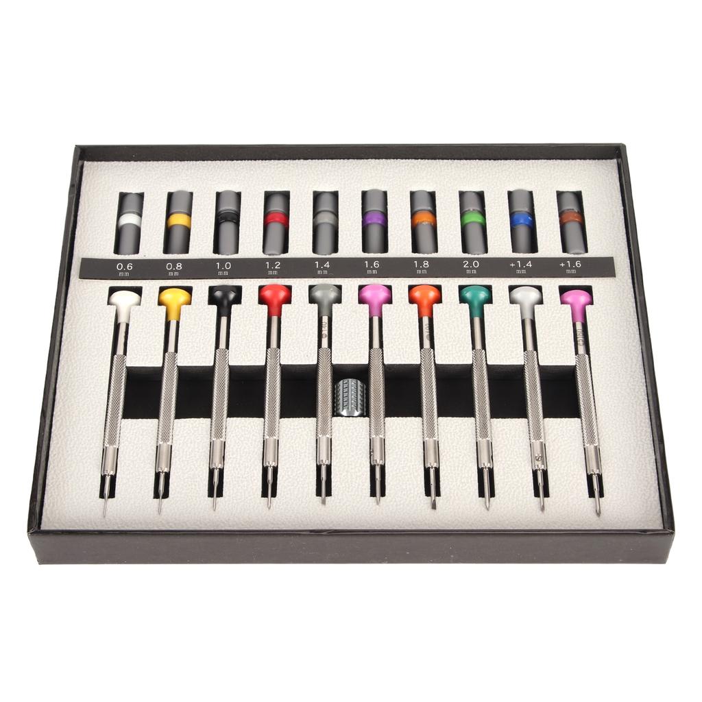 10Pcs Watch Screwdriver Set 8 Sizes Slot and 2 Sizes Cross Stainless Steel Watch Screwdriver Tools