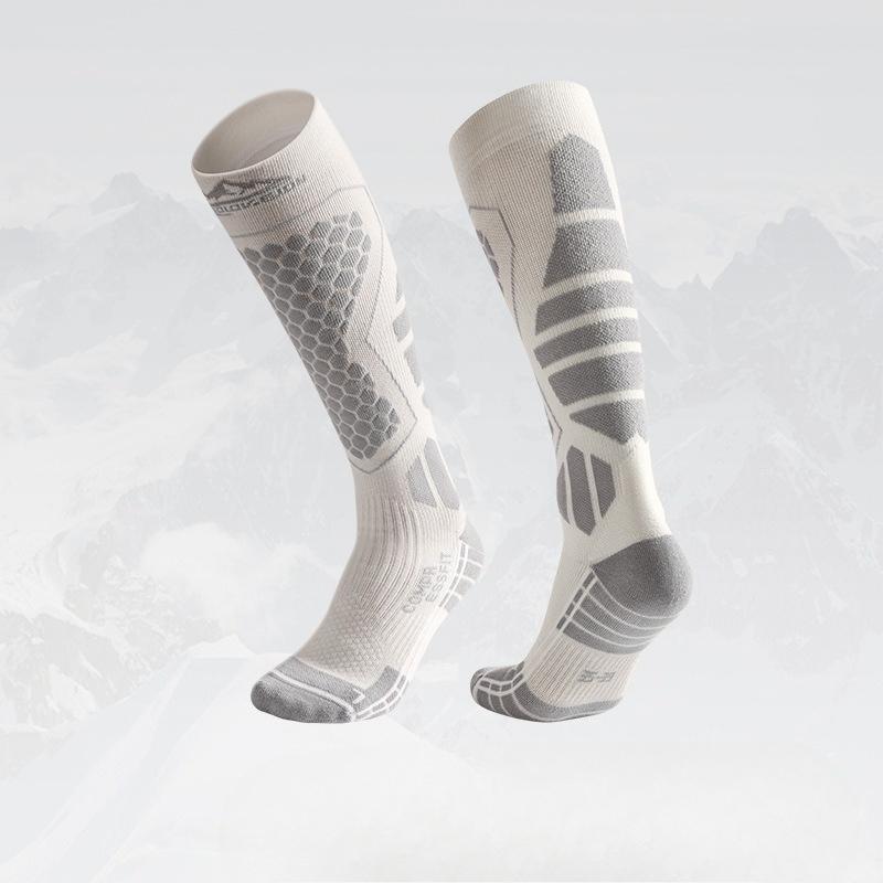 

Мужские и женские зимние теплые профессиональные носки для верховой езды, альпинизма, бега, пеших прогулок, с компрессией на икры 40-44(1 pair) белый/серый