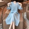 Cotton-Linen Chinese Style Embroidered Dress - Summer 2025 Collection