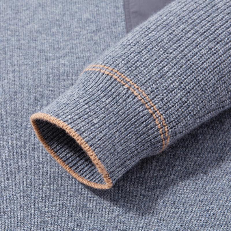 Luozi Men's Winter Thick Crew Neck Wool Blend Sweater