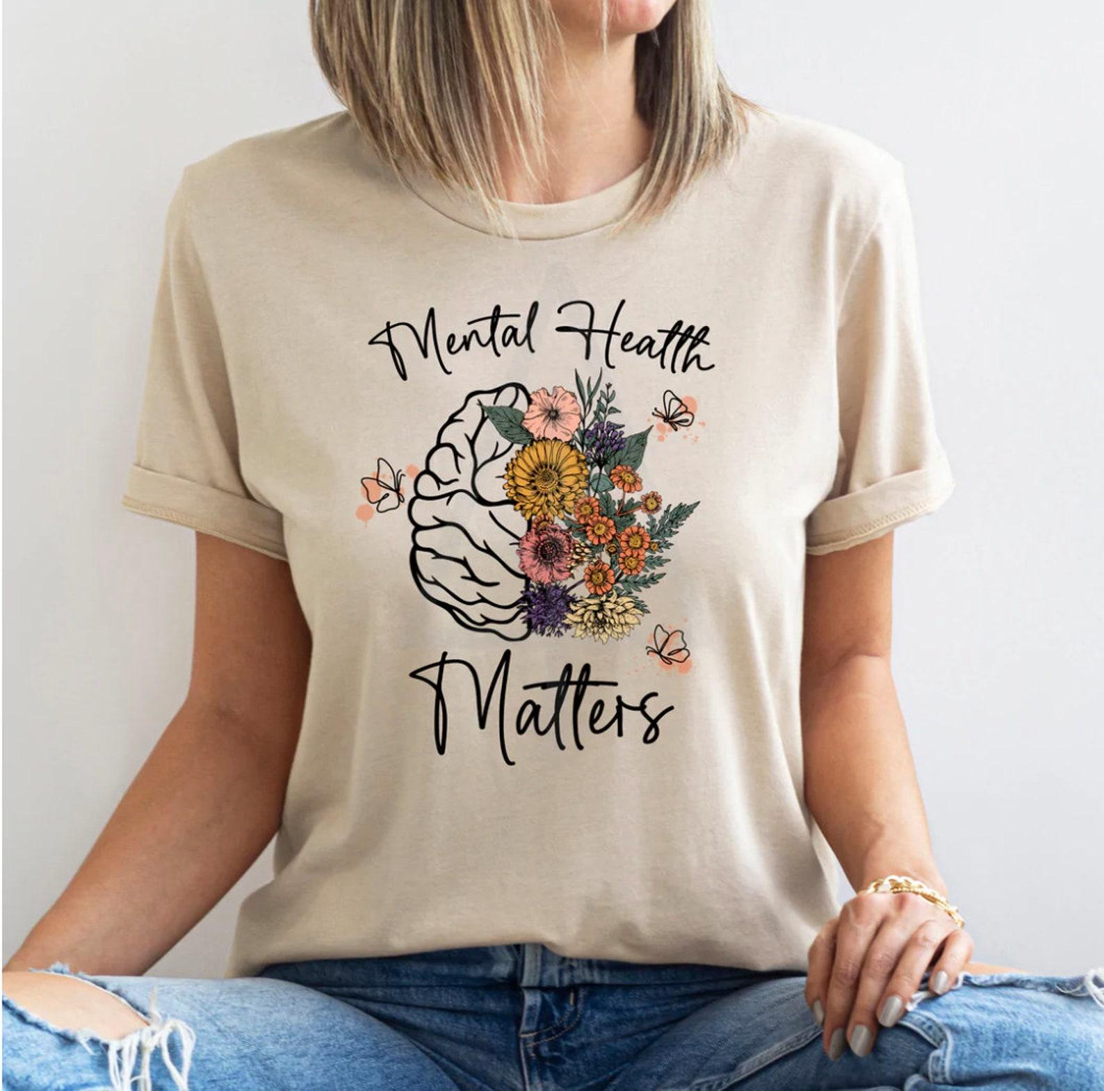 Mental Health Matters Unisex Graphic Tee, Mental Health, Anxiety Shirt, Therapist Tee, Psychologist Shirt L
