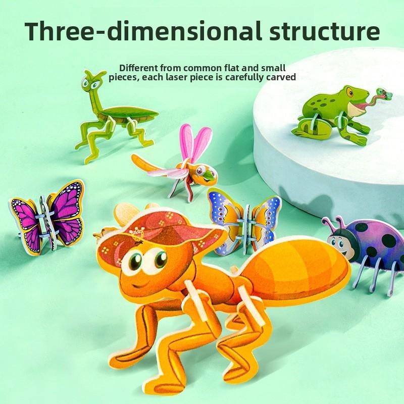 Building Children Toy Eps Material Diy Dinosaur Insect 3d Puzzle Learning Gift