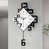 Large Digital Pendulum Wall Clock Black and White Modern Style with Irregular Display Stylish Oscillating Decorative Wall Clock