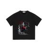 Black T Shirt with Santa Riding Deer and Merry Darkmas Text for Christmas Party Wear