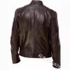 Men's leather jacket new new PU coat stand-up collar slim zipper leather jacket G