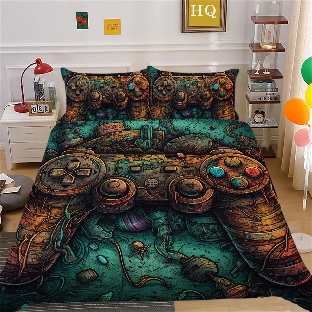 

3D череп голова игра ручка серия комплект постельного белья с рисунком ужасов пододеяльник наволочка 2/3 шт. AU очень большой домашний декор на Хэллоуин Baby 100x135cm