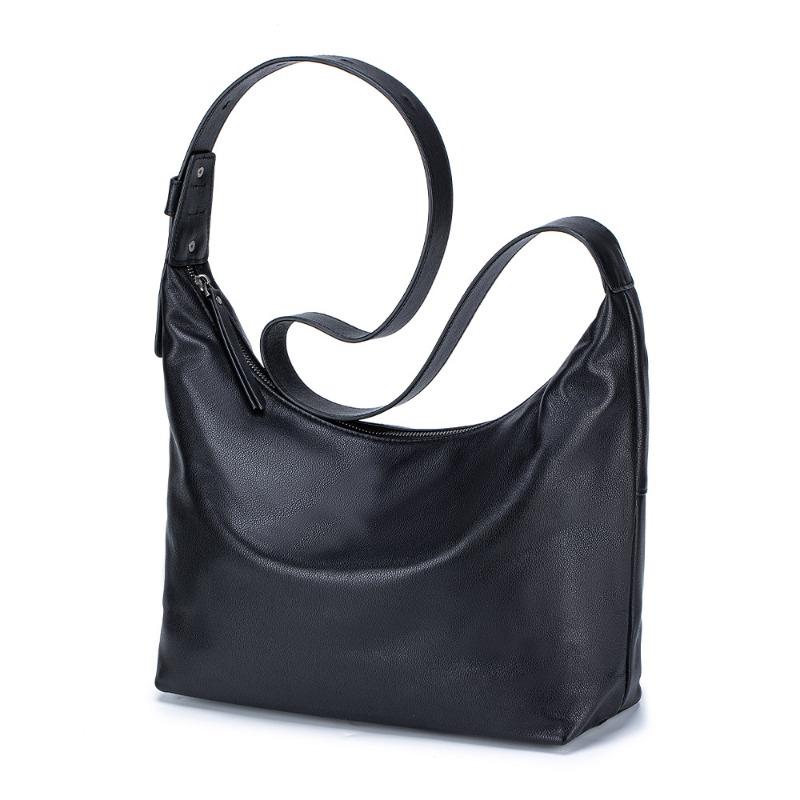 New first-layer cowhide hobo bag, genuine leather underarm tote bag, women's large-capacity messenger dumpling bag, single shoulder messenger bag.